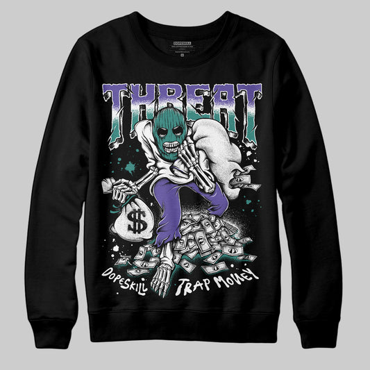 Jordan 5 OG “Grape” DopeSkill Sweatshirt Threat Graphic Streetwear - Black