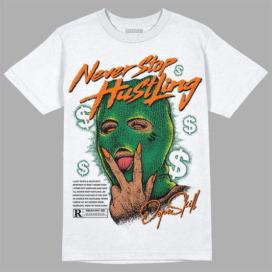 Green Sneakers DopeSkill T-Shirt Never Stop Hustling Graphic Streetwear - White