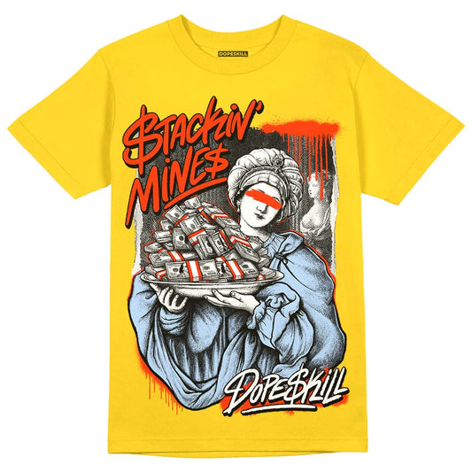 Jordan 6 “Yellow Ochre” DopeSkill Yellow T-Shirt Stackin Mines Graphic Streetwear