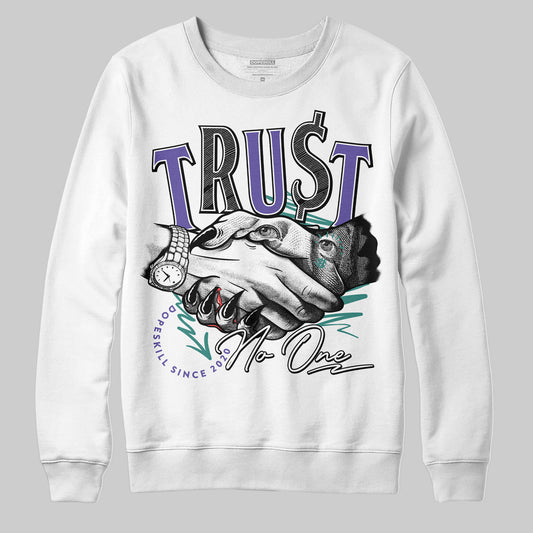 Jordan 5 OG “Grape” DopeSkill Sweatshirt Trust No One Graphic Streetwear - White