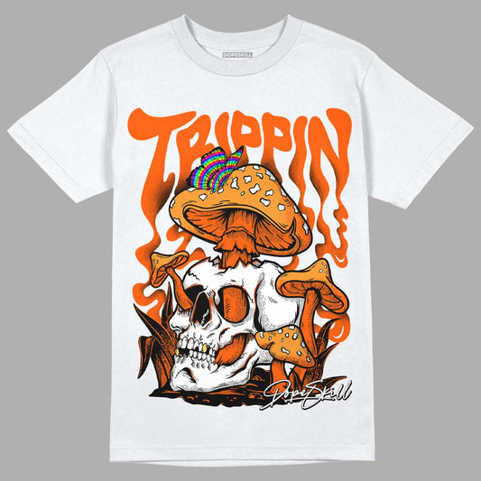 Jordan 12 Retro Brilliant Orange DopeSkill T-Shirt Trippin Graphic Streetwear - White