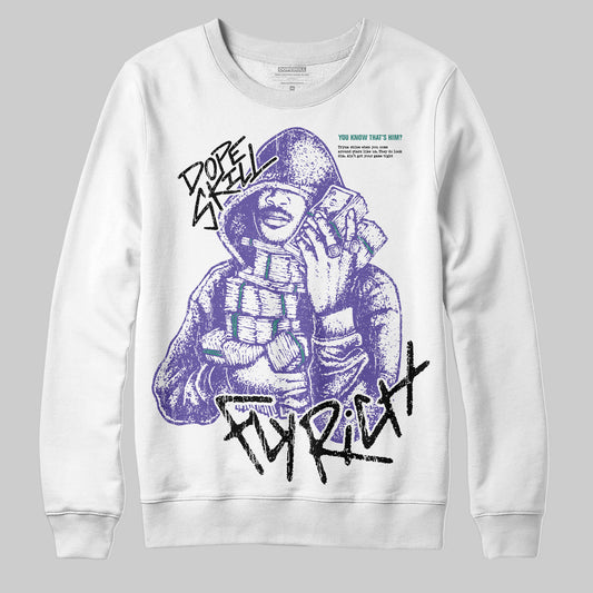 Jordan 5 OG “Grape” DopeSkill Sweatshirt Fly Rich Graphic Streetwear - White
