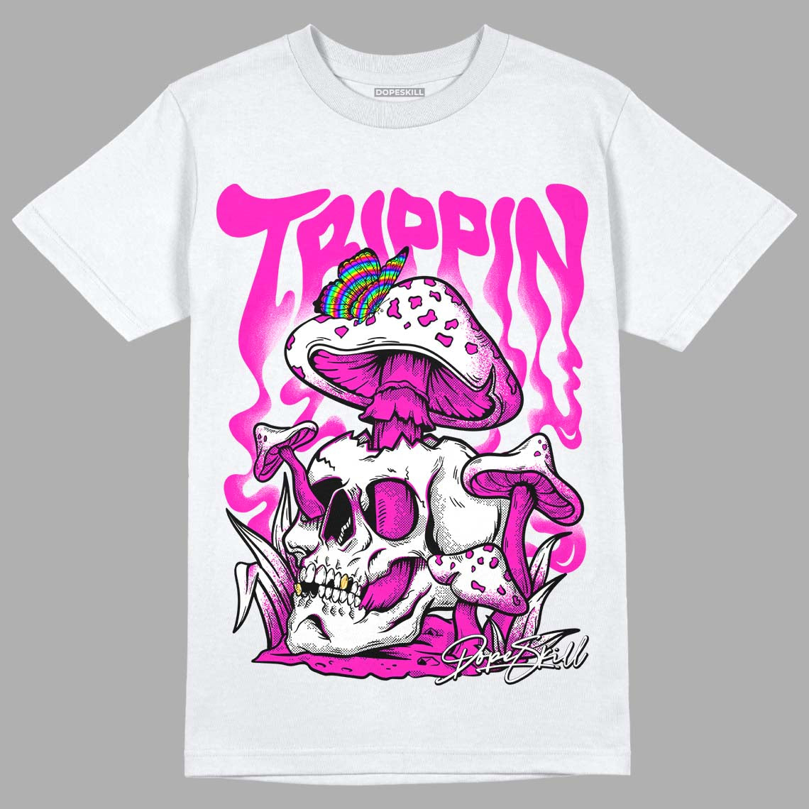 Dunk Low GS “Active Fuchsia” DopeSkill T-Shirt Trippin Graphic Streetwear - White