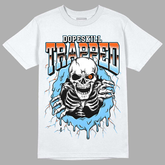 Dunk Low Futura University Blue DopeSkill T-Shirt Trapped Halloween Graphic  Streetwear - White