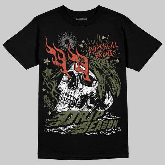 Olive Sneakers DopeSkill T-Shirt Drip Season Graphic Streetwear - Black