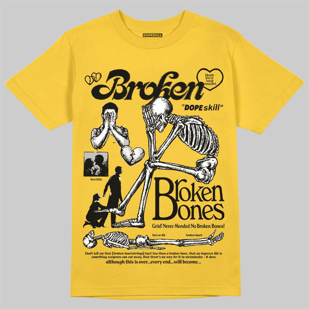 Jordan 5 'Tokyo' DopeSkill T-Shirt Broken Bones Graphic Streetwear - Gold