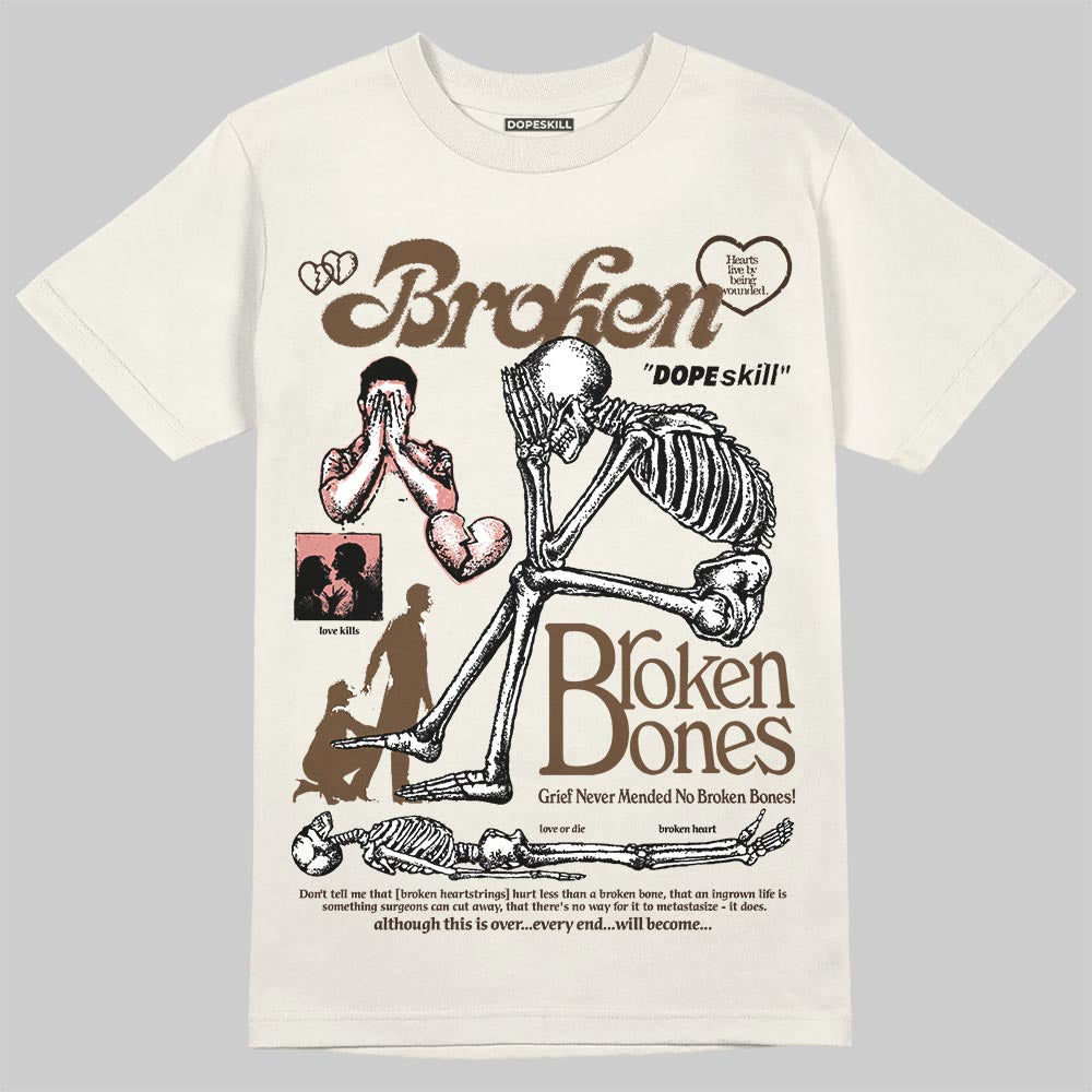 Jordan 1 High OG “Baroque Brown” DopeSkill T-Shirt Broken Bones Graphic Streetwear - Sand