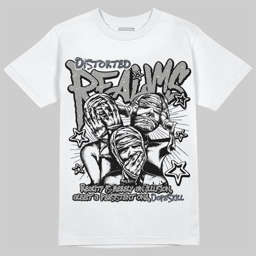 Jordan 11 Cool Grey DopeSkill T-Shirt Distorted Realms Graphic Streetwear - White