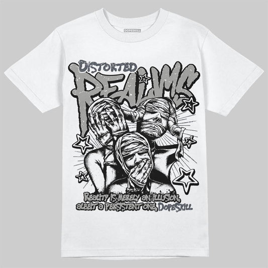 Jordan 11 Cool Grey DopeSkill T-Shirt Distorted Realms Graphic Streetwear - White