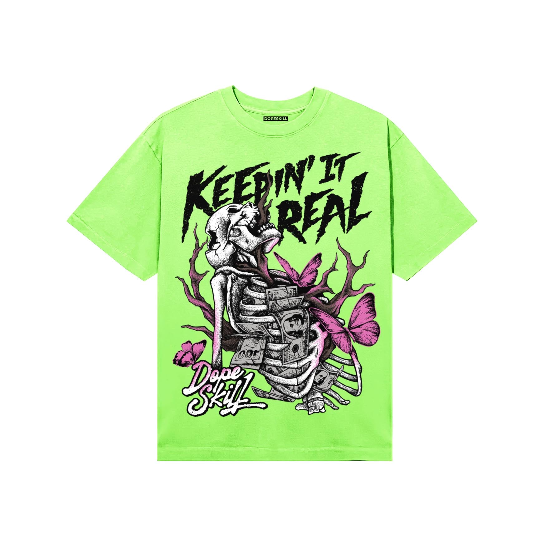 Neon Green Sneakers DopeSkill T-Shirt Keepin' It Real Graphic Streetwear - Lime