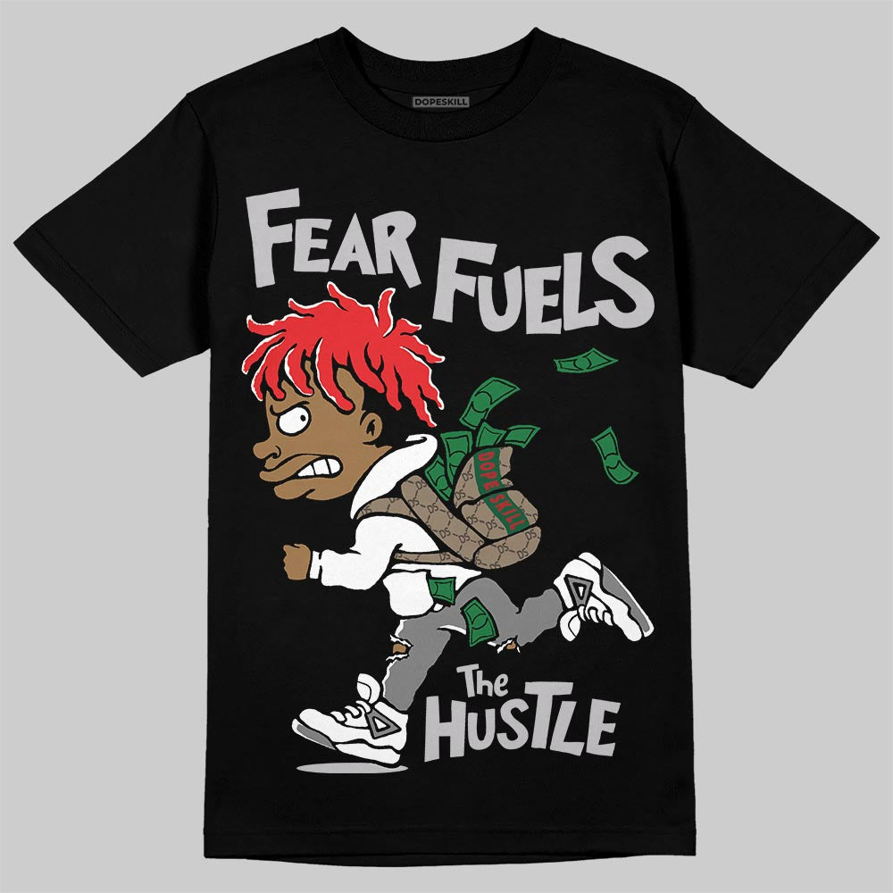 Grey Sneakers DopeSkill T-Shirt Fear Fuels The Hustle Graphic Streetwear - Black
