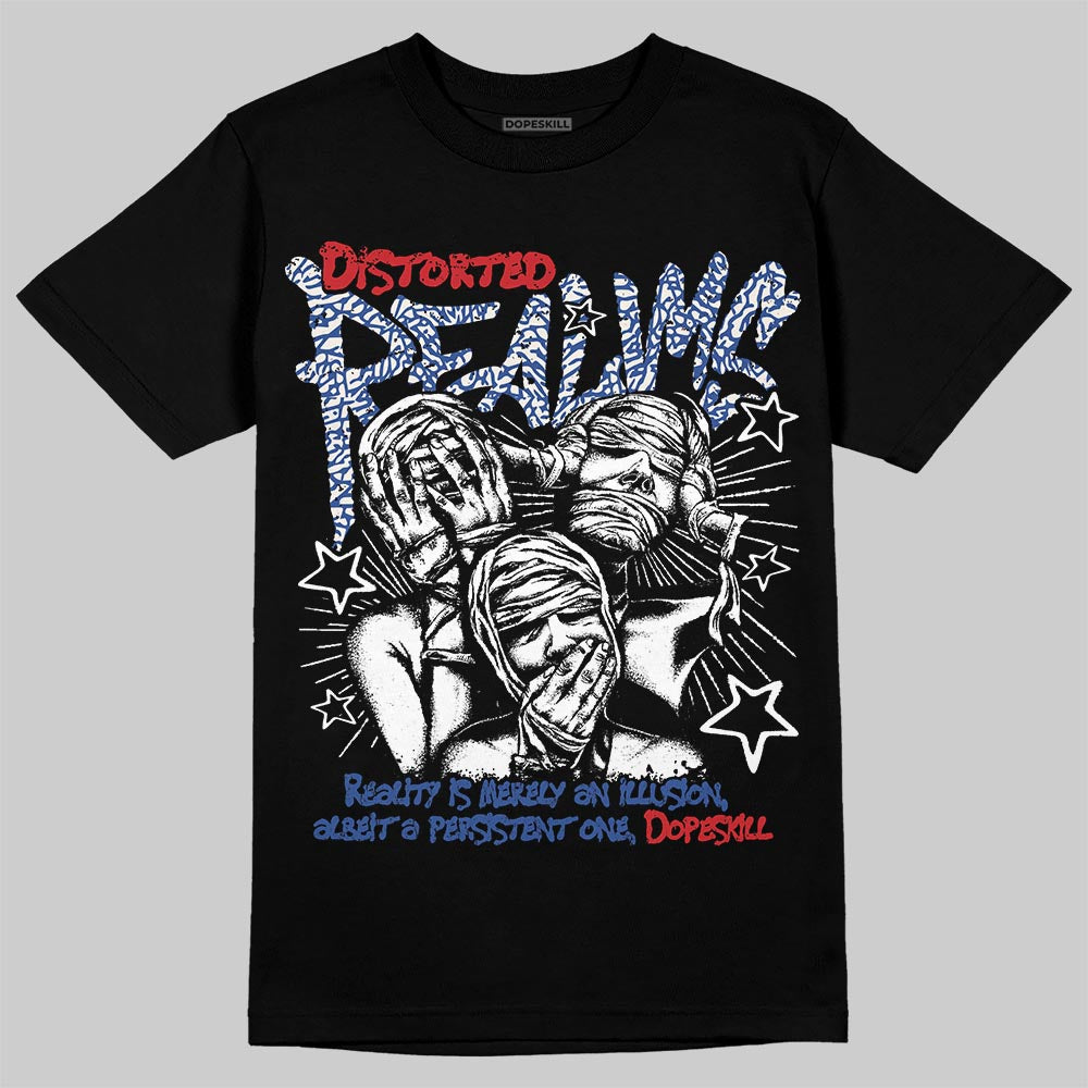 Jordan Spizike Low “Storm Blue” DopeSkill T-Shirt Distorted Realms Graphic Streetwear - Black
