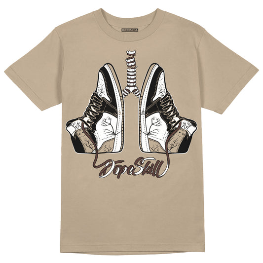 Jordan 1 High OG “Latte” DopeSkill Medium Brown T-shirt Breathe Graphic Streetwear