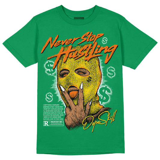 Green Sneakers DopeSkill Green T-shirt Never Stop Hustling Graphic Streetwear