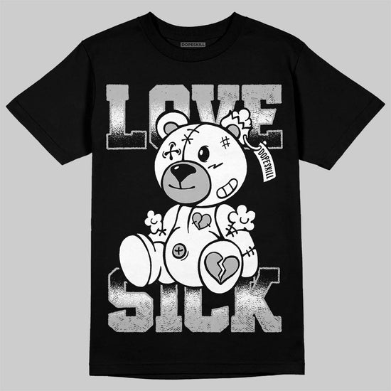 Dunk Low Panda White Black DopeSkill T-Shirt Love Sick Graphic Streetwear - Black