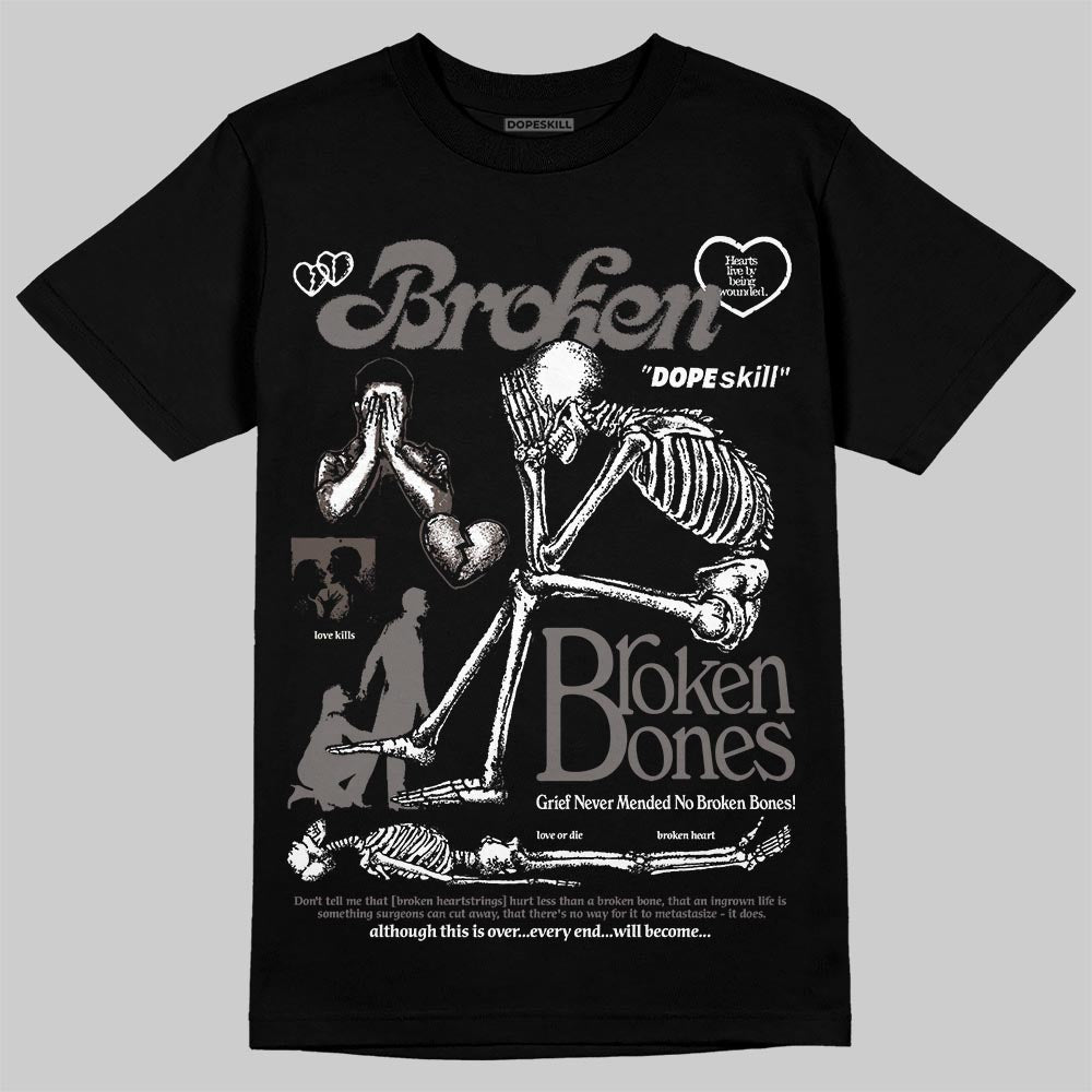 Jordan 4 Retro Cave Stone DopeSkill T-Shirt Broken Bones Graphic Streetwear - Black