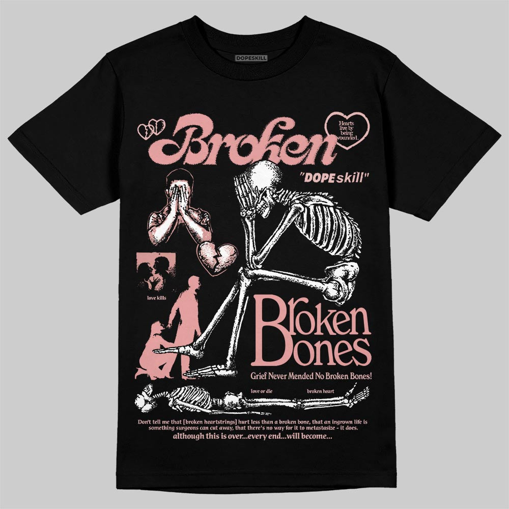 Jordan 40 “Dusty Rose” DopeSkill T-Shirt Broken Bones Graphic Streetwear - Black