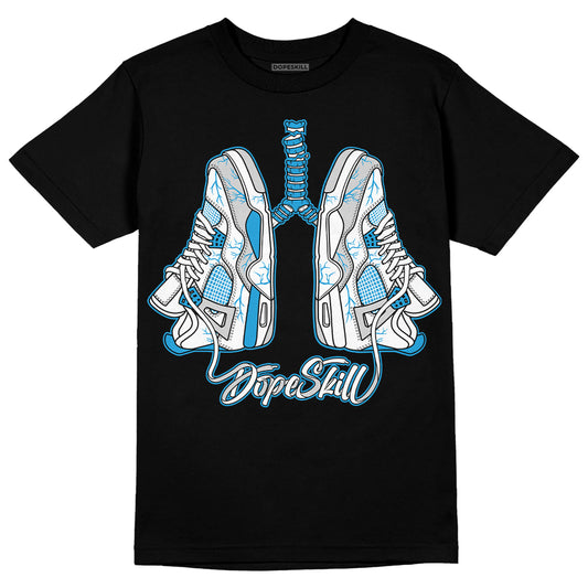 Jordan 4 Retro Military Blue DopeSkill T-Shirt Breathe Graphic Streetwear - Black
