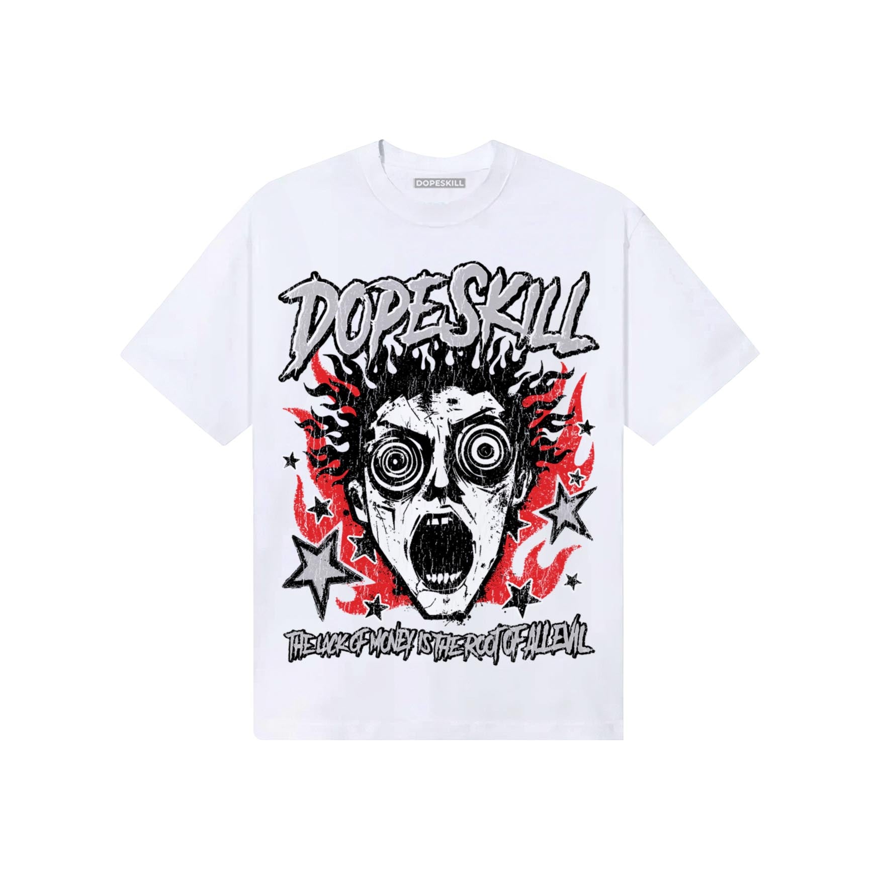 Grey Sneakers DopeSkill T-Shirt Root of Evil Graphic Streetwear - White