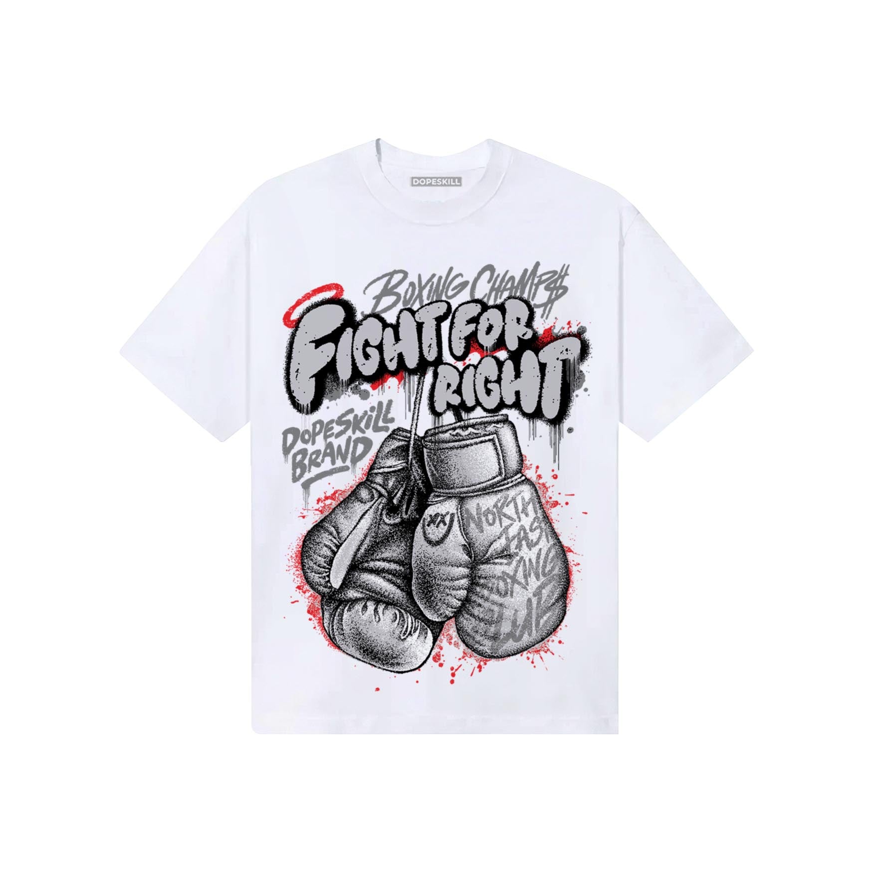 Grey Sneakers DopeSkill T-Shirt Fight For Right Graphic Streetwear - White