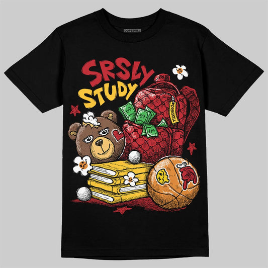 Jordan 14 Retro Ferrari (2025) DopeSkill T-Shirt SRSLY Study Graphic Streetwear - Black