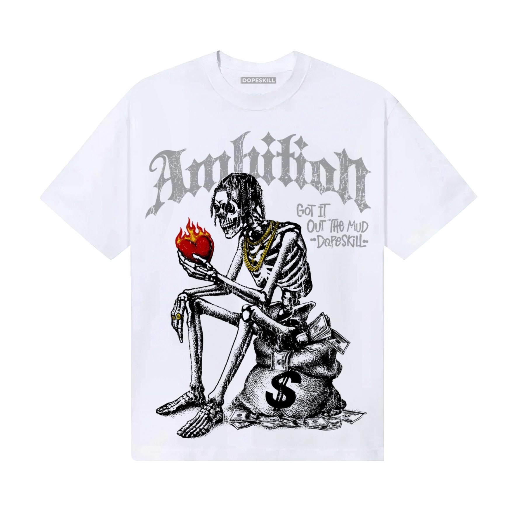 Grey Sneakers DopeSkill T-Shirt Ambition Graphic Streetwear - White