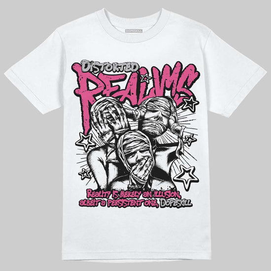Asics Gel-1130 Pink Glo/ Black DopeSkill T-Shirt Distorted Realms Graphic Streetwear - White