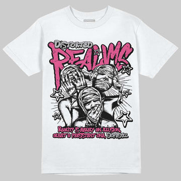 Asics Gel-1130 Pink Glo/ Black DopeSkill T-Shirt Distorted Realms Graphic Streetwear - White