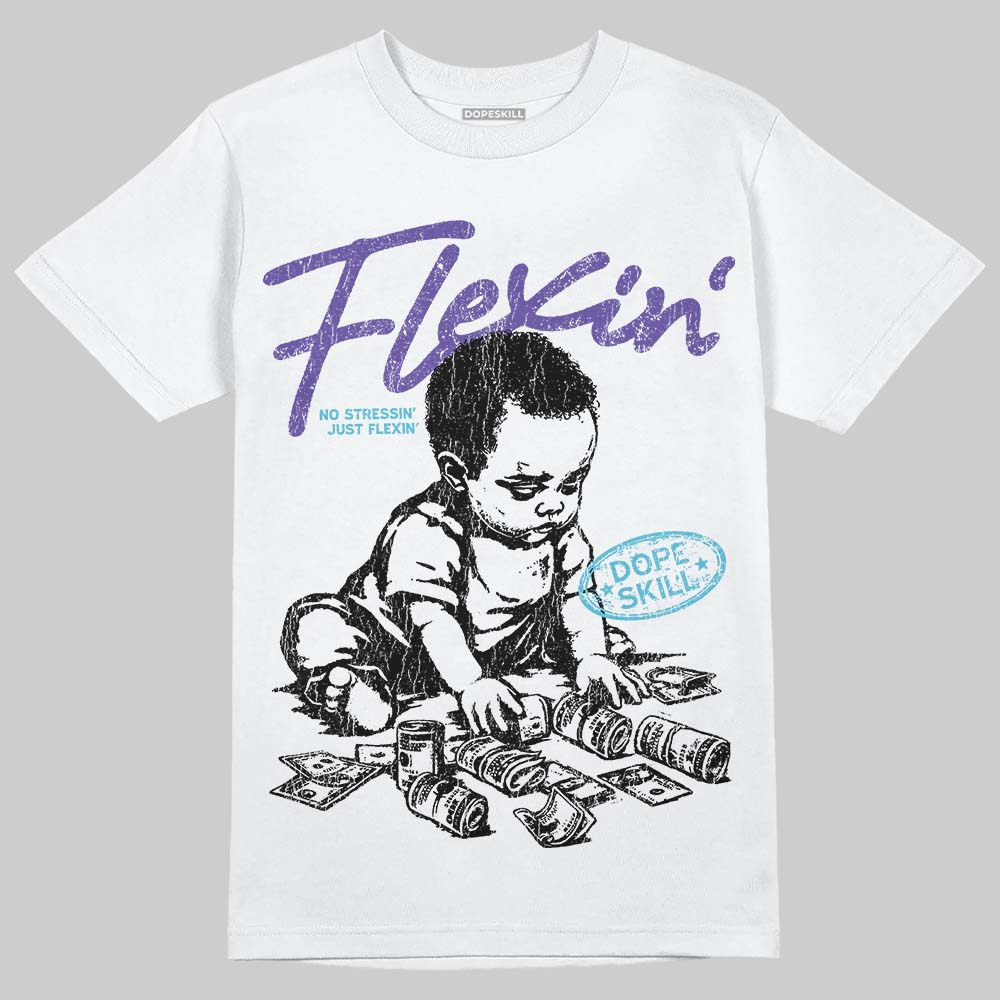 Jordan 8 Retro 'Aqua' 2025 DopeSkill T-Shirt Flexin' Graphic Streetwear - White