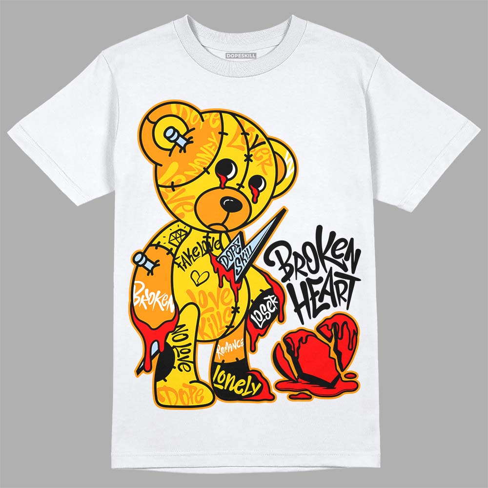 Jordan 6 “Yellow Ochre” DopeSkill T-Shirt Broken Heart Graphic Streetwear - White