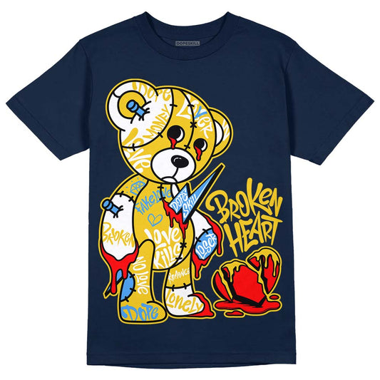 Dunk Low Vintage “Michigan” DopeSkill Midnight Navy T-Shirt Broken Heart Graphic Streetwear