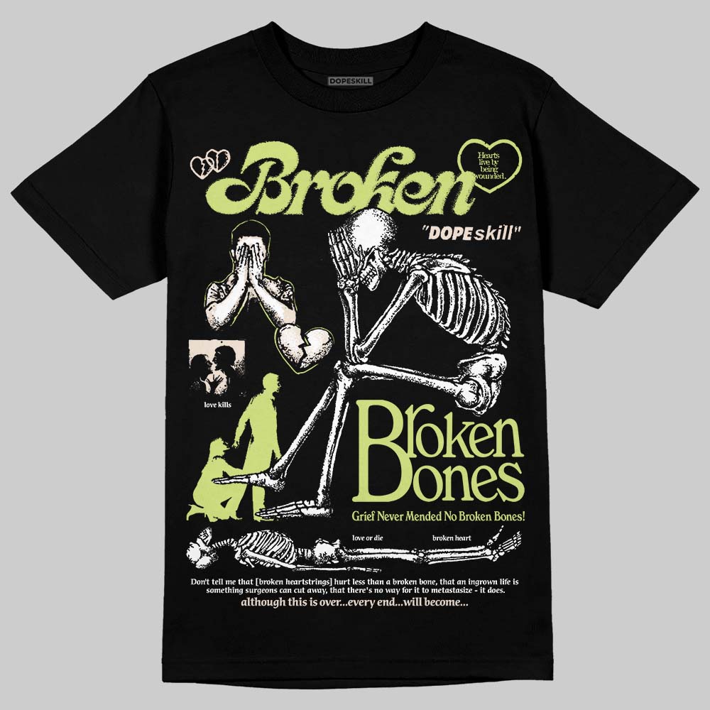 Jordan 5 “Luminous Green” DopeSkill T-Shirt Broken Bones Graphic Streetwear - Black