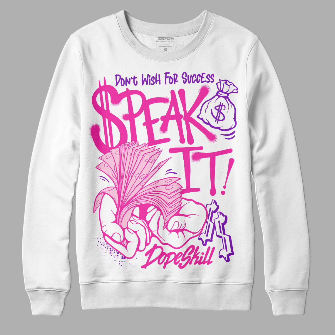 Pink Sneakers DopeSkill Sweatshirt Speak It Graphic Streetwear - White