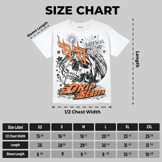 Orange Black White DopeSkill Oversize Print T-Shirt Drip Season Graphic