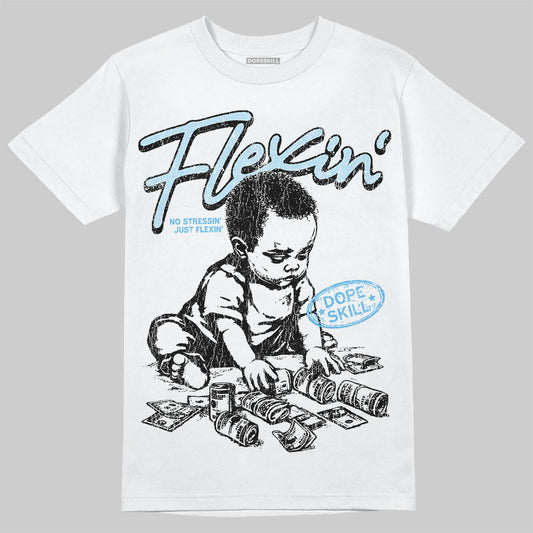 Jordan 11 Retro Legend Blue DopeSkill T-Shirt Flexin' Graphic Streetwear - White