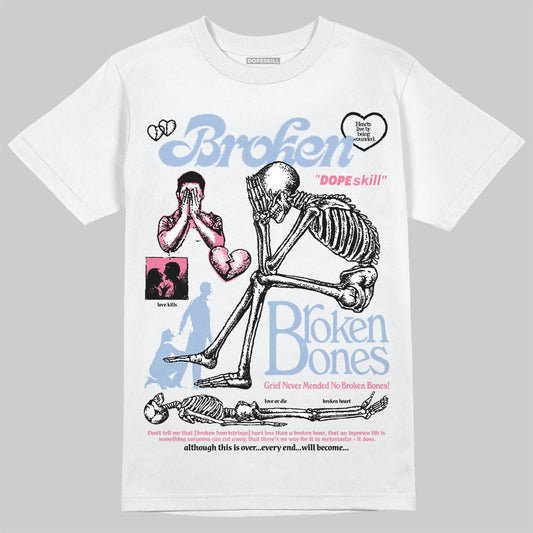 Jordan 3 GS “Cobalt Bliss” DopeSkill T-Shirt Broken Bones Graphic Streetwear - White