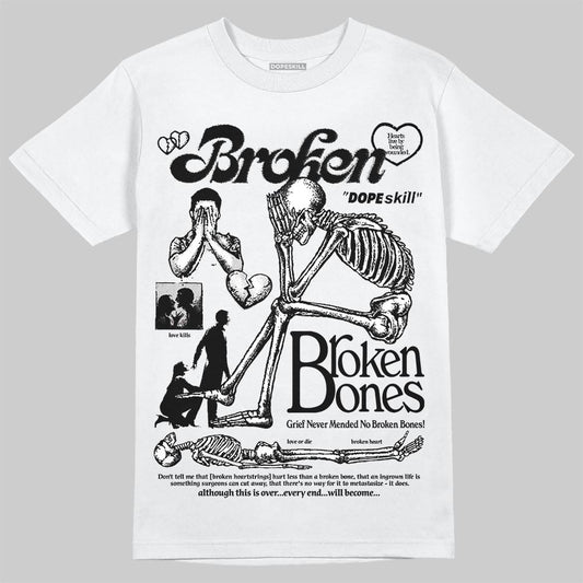 Air Foamposite One 'Triple White' DopeSkill T-Shirt Broken Bones Graphic Streetwear - White
