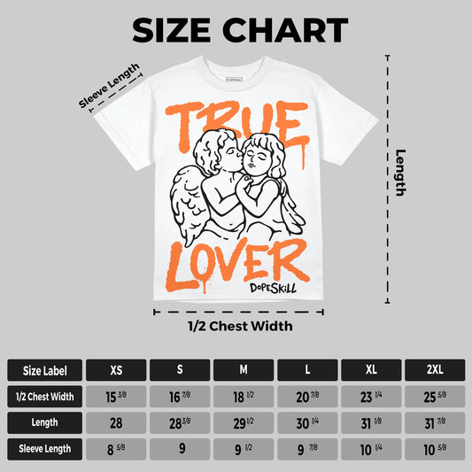 Orange Black White DopeSkill Oversize Print T-Shirt True Lover Graphic