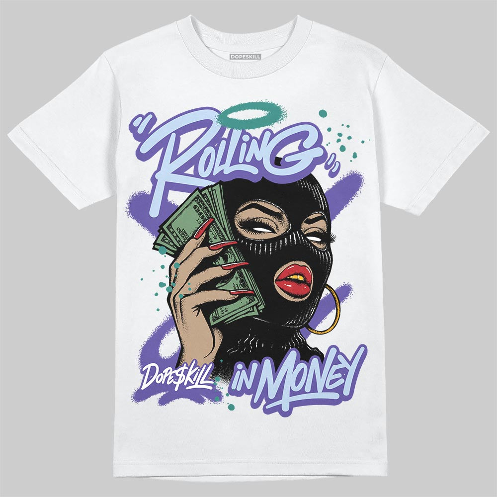 Jordan 5 OG “Grape" DopeSkill T-Shirt Rolling in Money Graphic Streetwear White