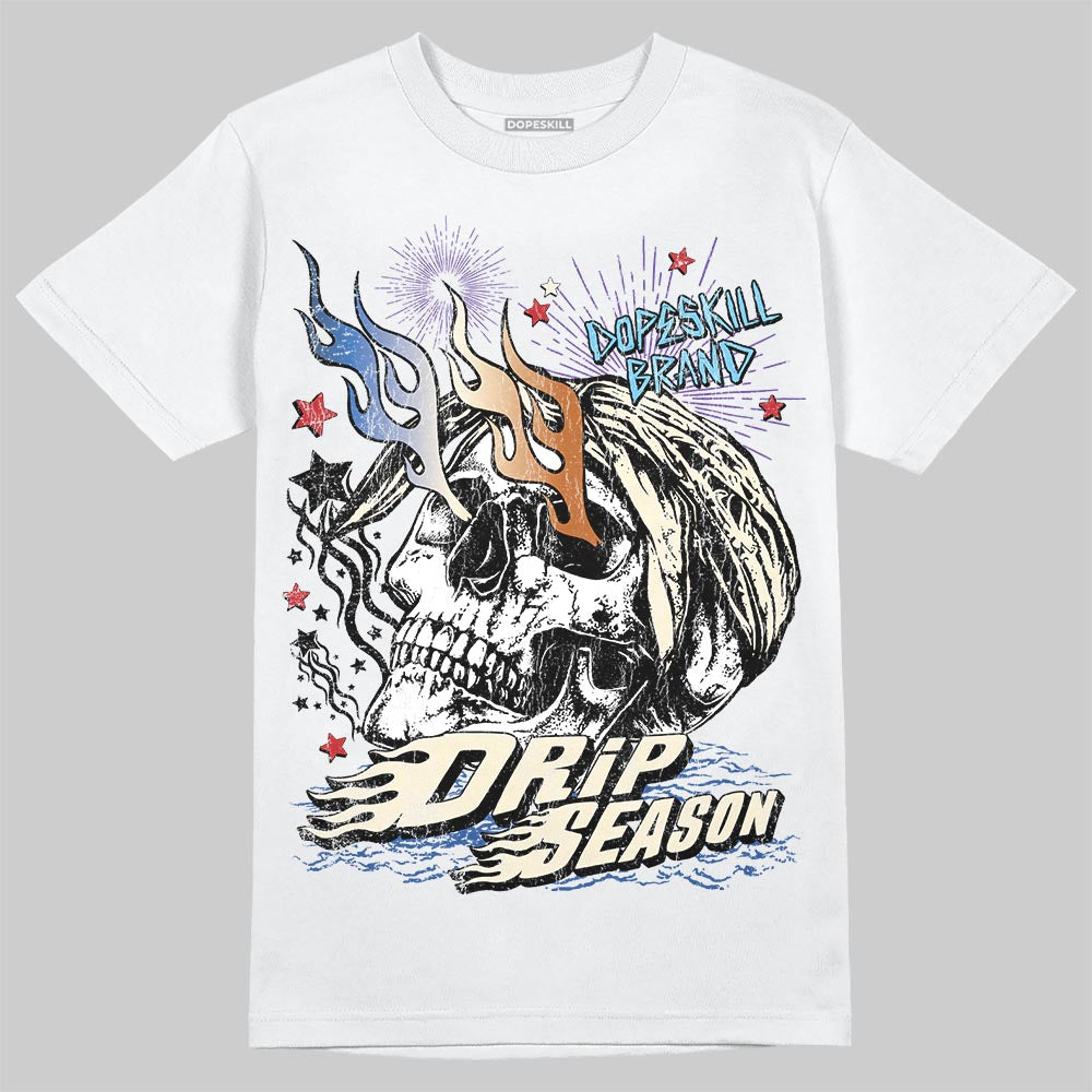 Jordan 17 Retro Low SP Infinite Archives DopeSkill T-Shirt Drip Season Graphic Streetwear - White