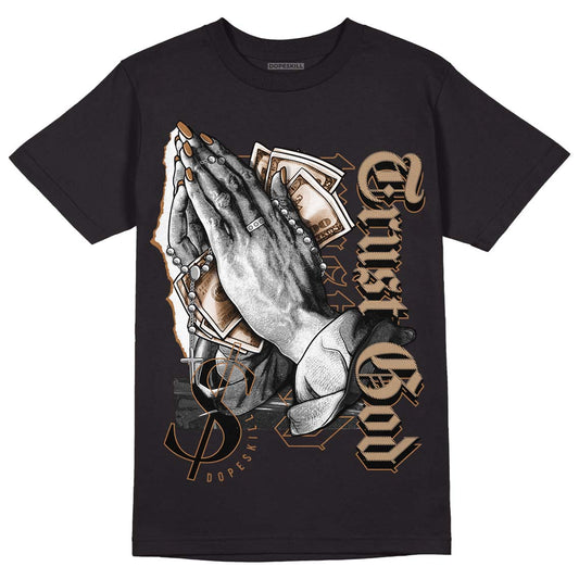 Jordan 3 Retro Palomino DopeSkill T-Shirt Trust God Graphic Streetwear - Black