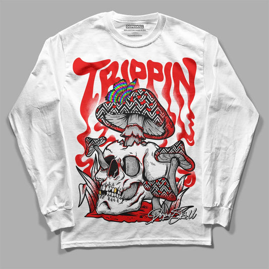 Jordan 12 “Cherry” DopeSkill Long Sleeve T-Shirt Trippin Graphic Streetwear - White