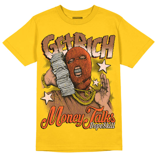 Yellow Sneakers DopeSkill Gold T-shirt Get Rich Graphic Streetwear