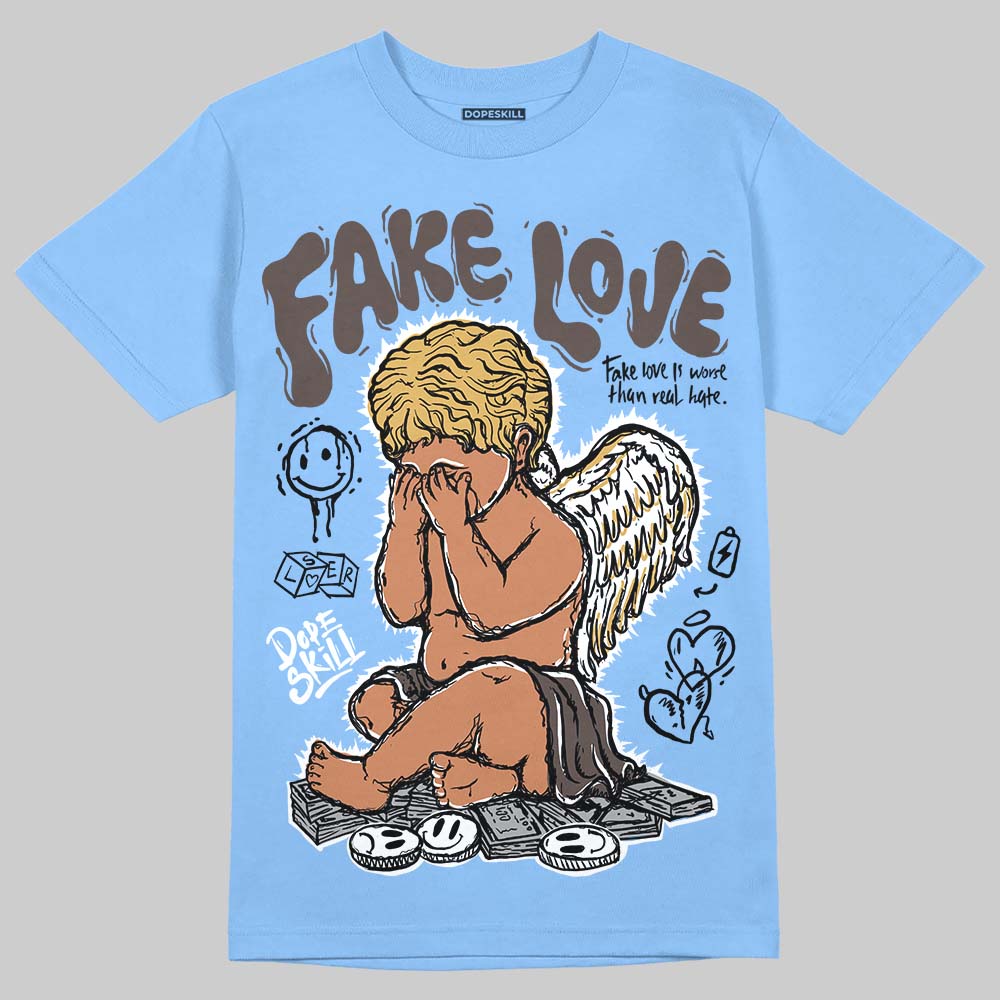 Adidas Handball Spezial ‘Light Blue’ DopeSkill T-Shirt False Love Graphic Streetwear - Carolina Blue