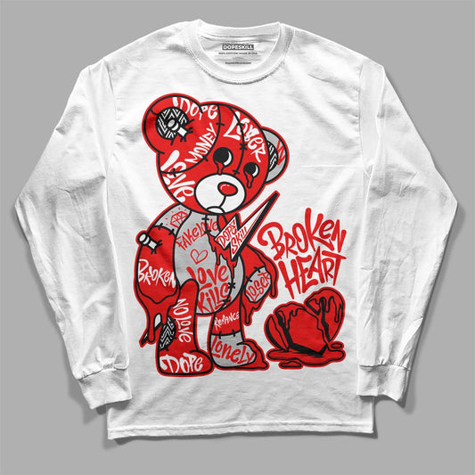 Jordan 12 “Cherry” DopeSkill Long Sleeve T-Shirt Broken Heart Graphic Streetwear - White