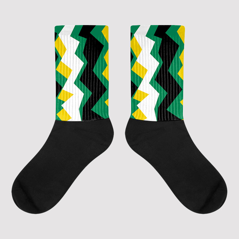 Green Sneakers DopeSkill Sublimated Socks ZicZac Graphic Streetwear
