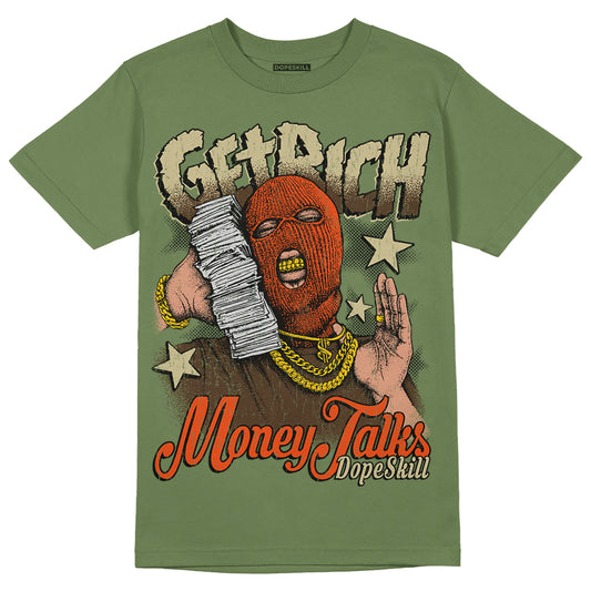 Olive Sneakers DopeSkill Olive T-shirt Get Rich Graphic Streetwear