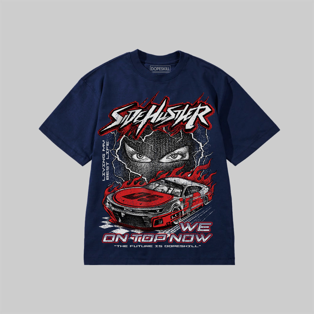 New Side Hustler DopeSkill Premium T-shirt Streetwear - Navy