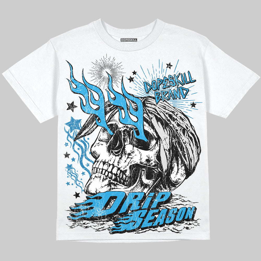 Jordan 4 Retro Military Blue DopeSkill Oversize Print T-Shirt Drip Season Graphic Streetwear