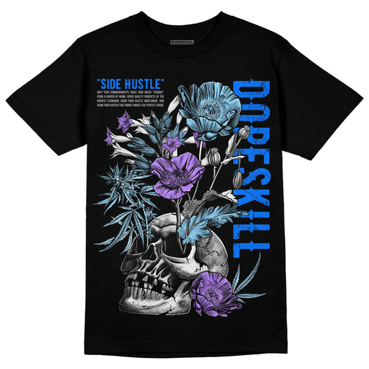 Jordan 7 Retro Chambray DopeSkill T-Shirt Side Hustle Graphic Streetwear - Black